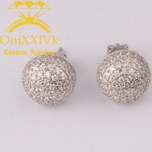 Iced Out Custom 925 Silver Studded Earrings